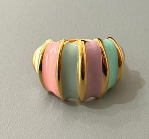 Bague Émaillée Mousse - Âme Nomade