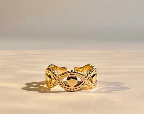 "Bague anneau œil acier inoxydable - Symbole protection"